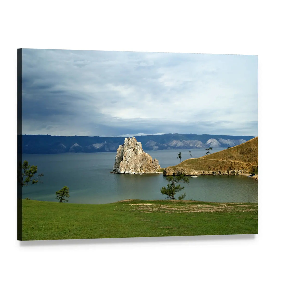 Shore of Olkhon Island Canvas Wall Art, single panel gallery wrapped canvas, angled product view