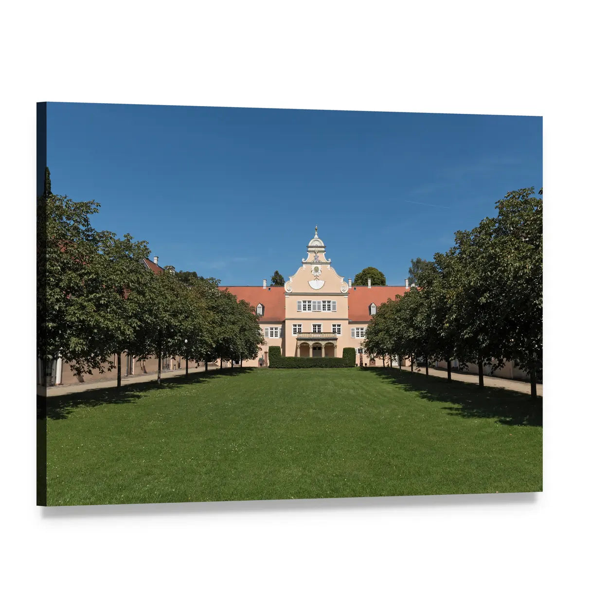 Renaissance Hunting Castle Kranichstein Canvas Wall Art, single panel gallery wrapped canvas, angled product view