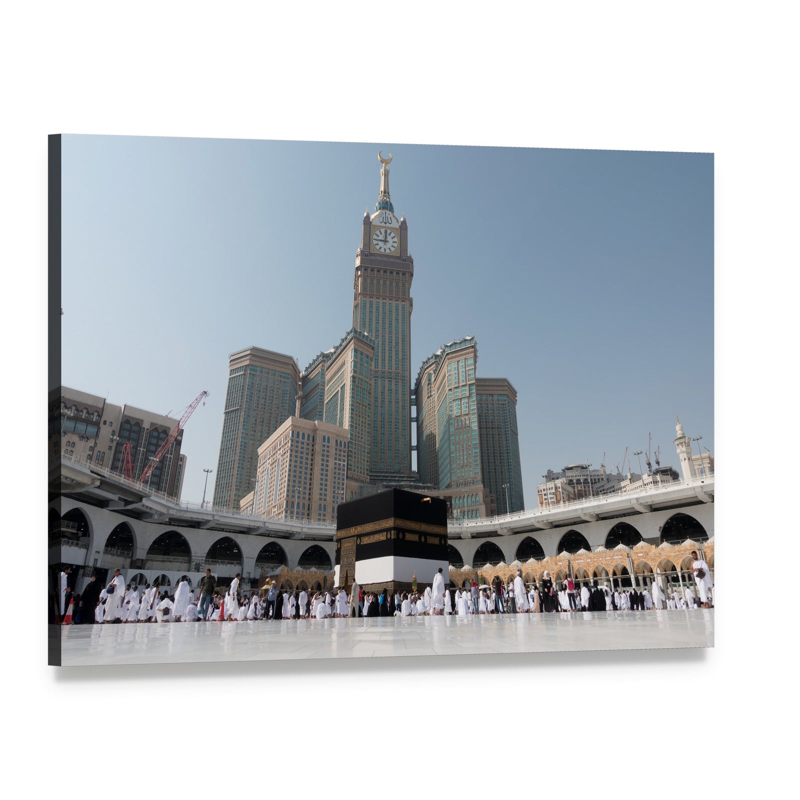 Kaaba in Mecca Under Clear Sky Canvas Wall Art, single panel gallery wrapped canvas, angled product view