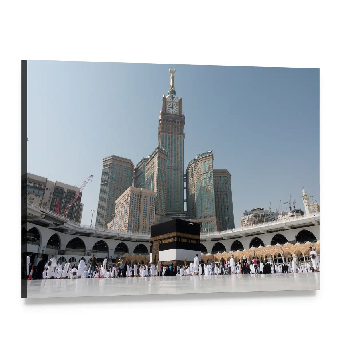Kaaba at Daytime Canvas Wall Art, single panel gallery wrapped canvas, angled product view