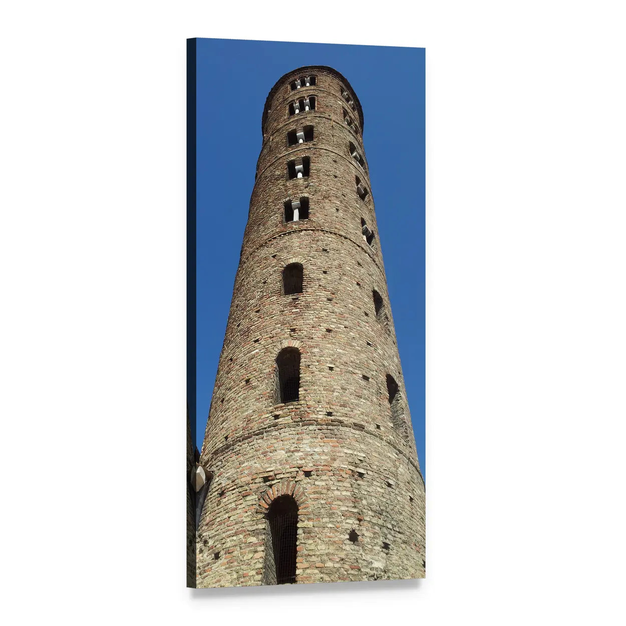 Ravenna Church Tower Vertical Canvas Wall Art, 1 panel 1 Vertical layout gallery wrapped canvas set, angled product view