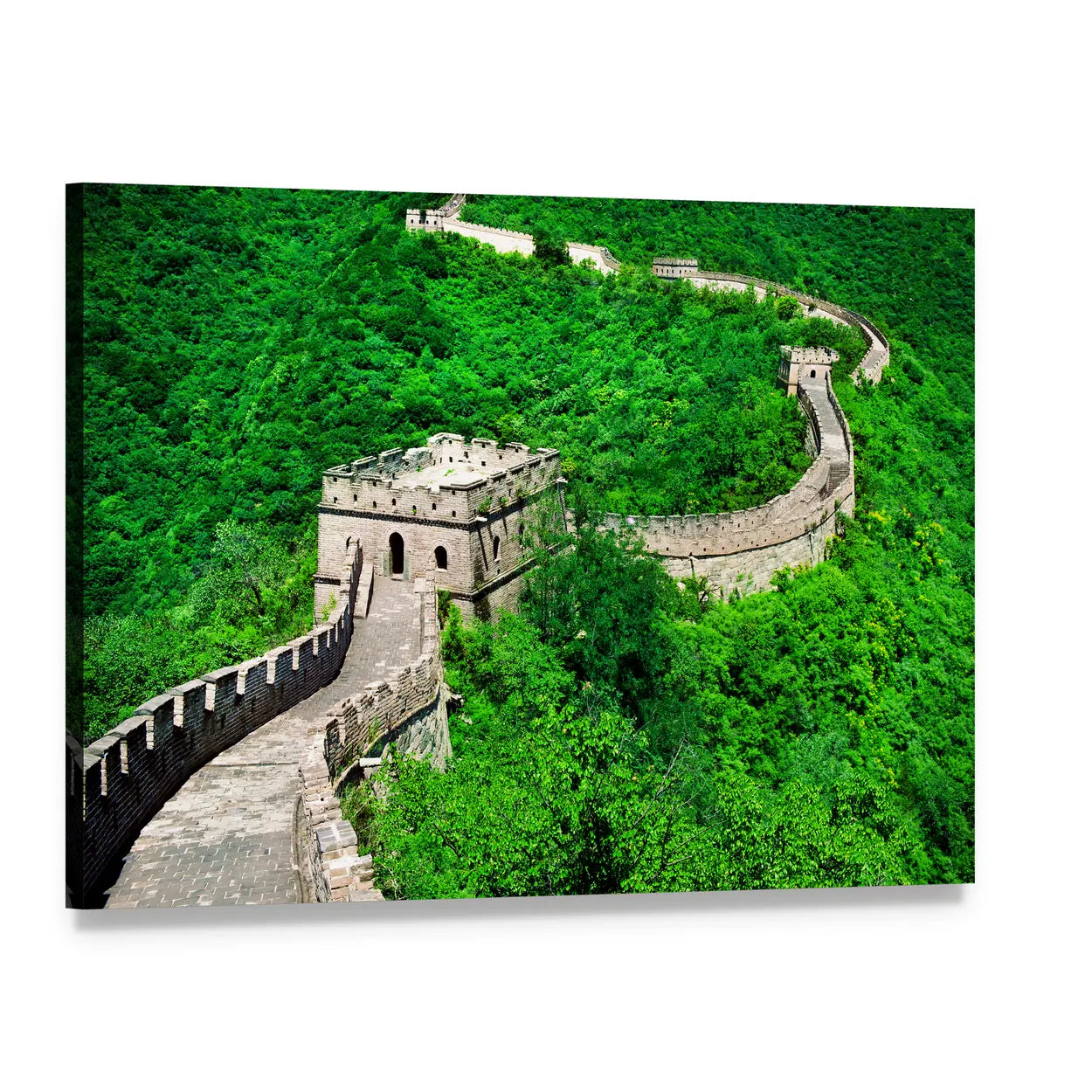 Great Wall of China Aerial View Canvas Wall Art, single panel gallery wrapped canvas, angled product view
