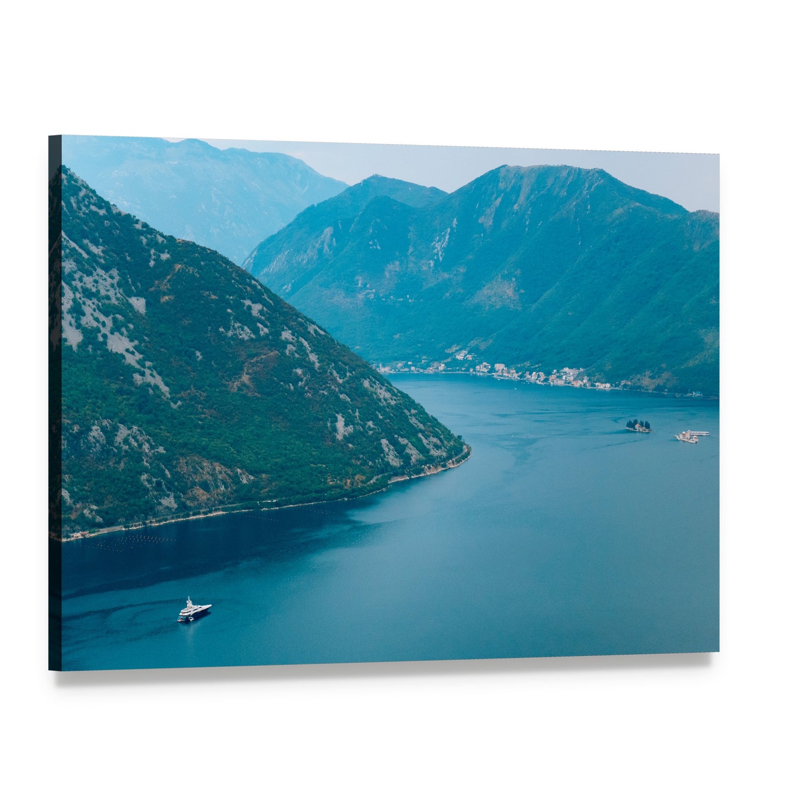 Gospa Od Skrpela Island in Kotor Bay Canvas Wall Art, single panel gallery wrapped canvas, angled product view