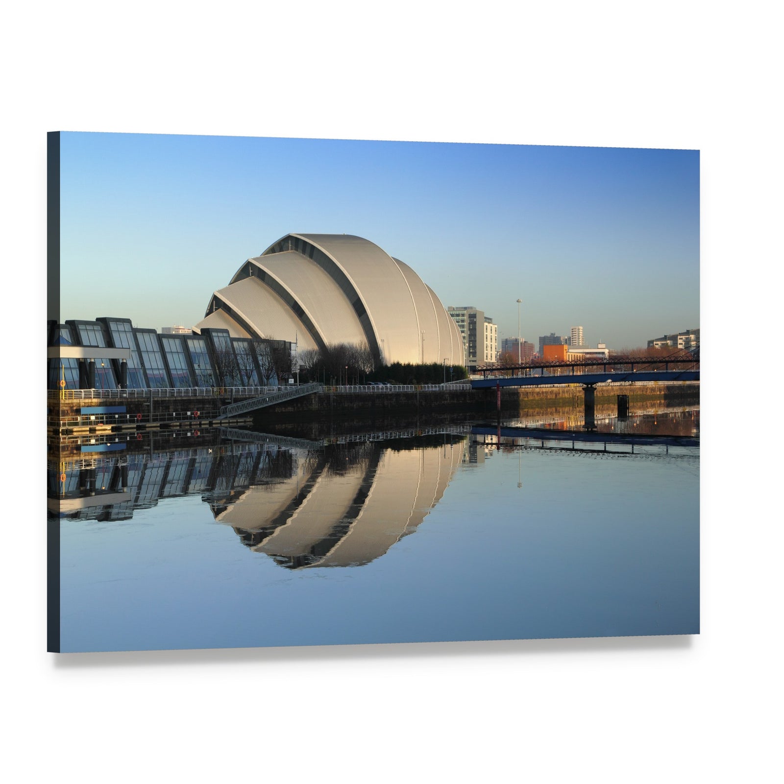 Glasgow Armadillo in Winter Canvas Wall Art, single panel gallery wrapped canvas, angled product view