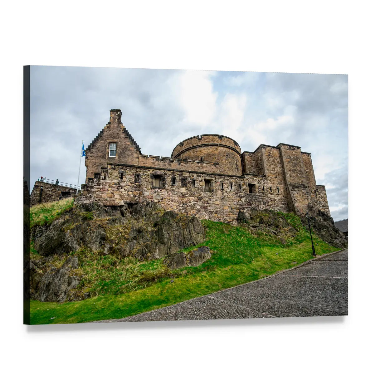 Interior View of Edinburgh Castle Canvas Wall Art, single panel gallery wrapped canvas, angled product view