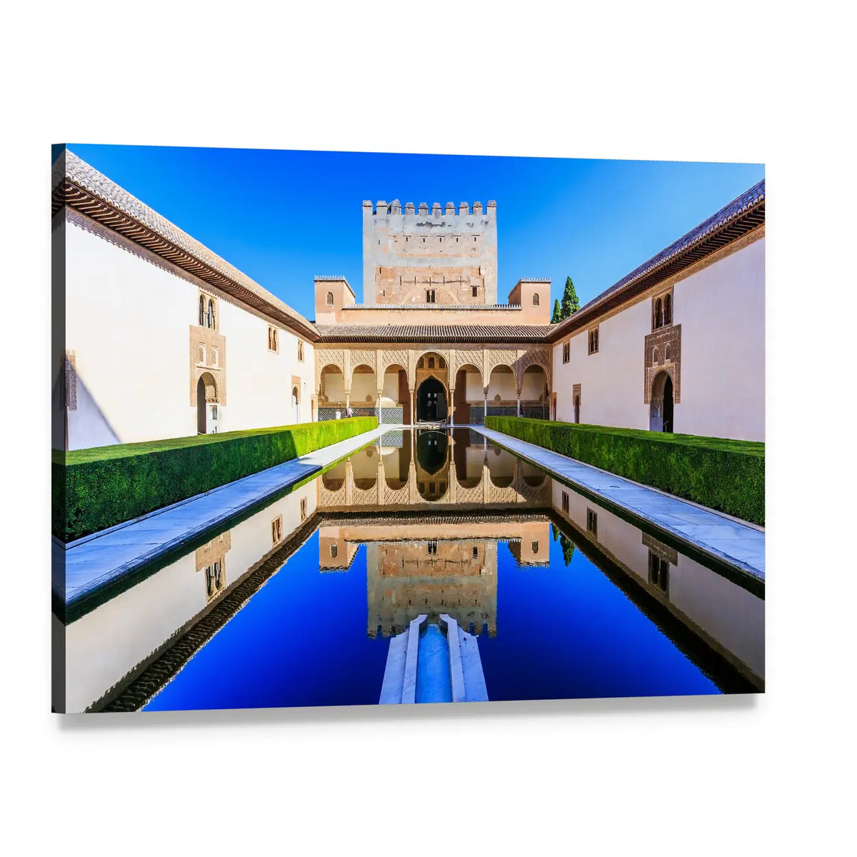 The Nasrid Palaces Palacios Nazaríes In Spain Canvas Wall Art, single panel gallery wrapped canvas, angled product view