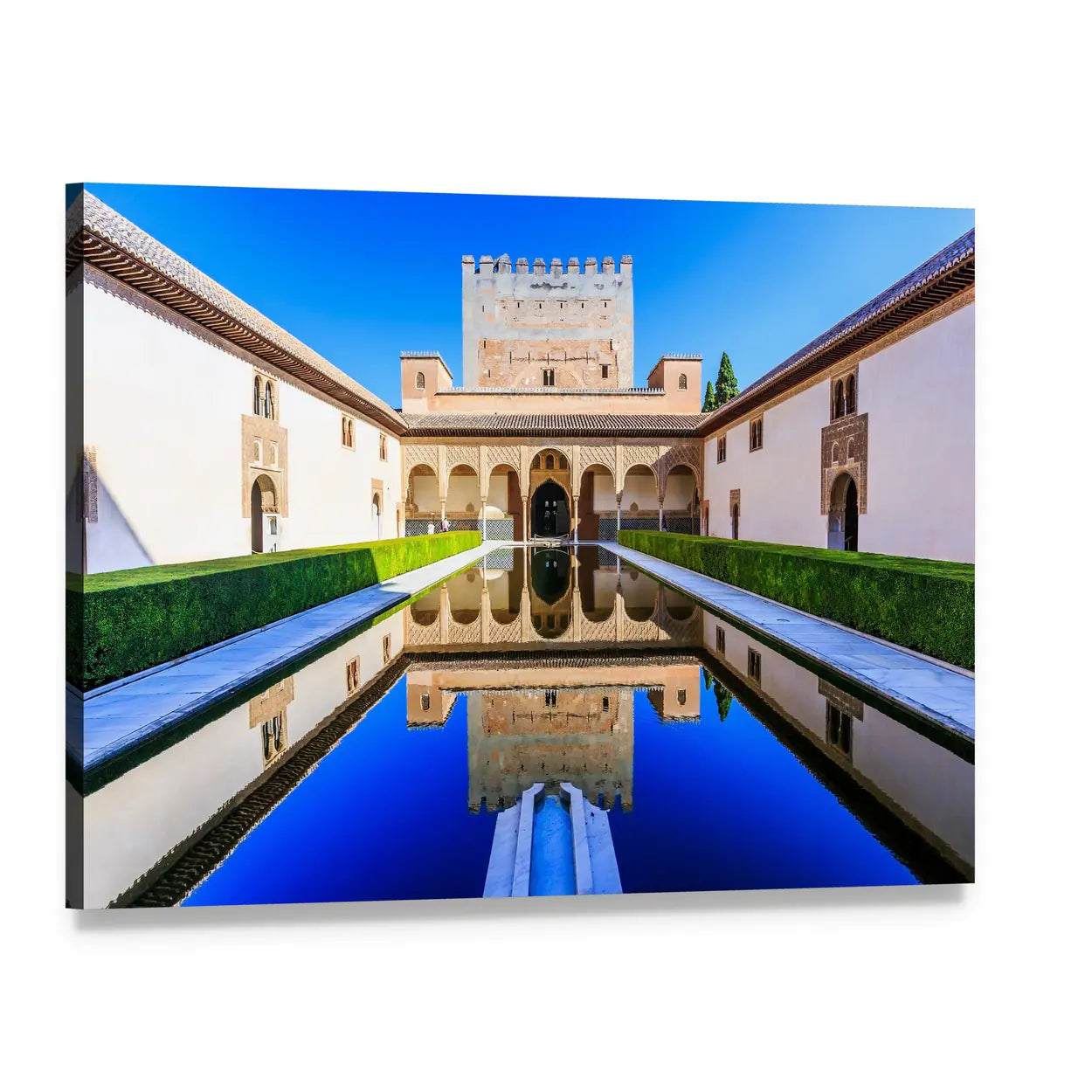 The Nasrid Palaces Palacios Nazaríes In Spain Canvas Wall Art, single panel gallery wrapped canvas, angled product view
