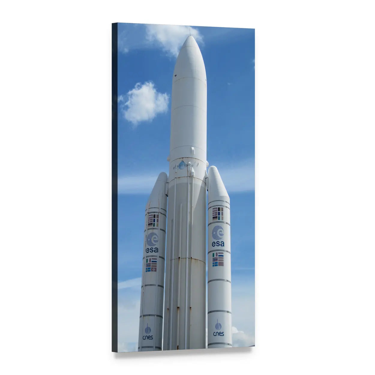 Ariane Rocket Launch Vertical Canvas Wall Art, 1 panel 1 Vertical layout gallery wrapped canvas set, angled product view