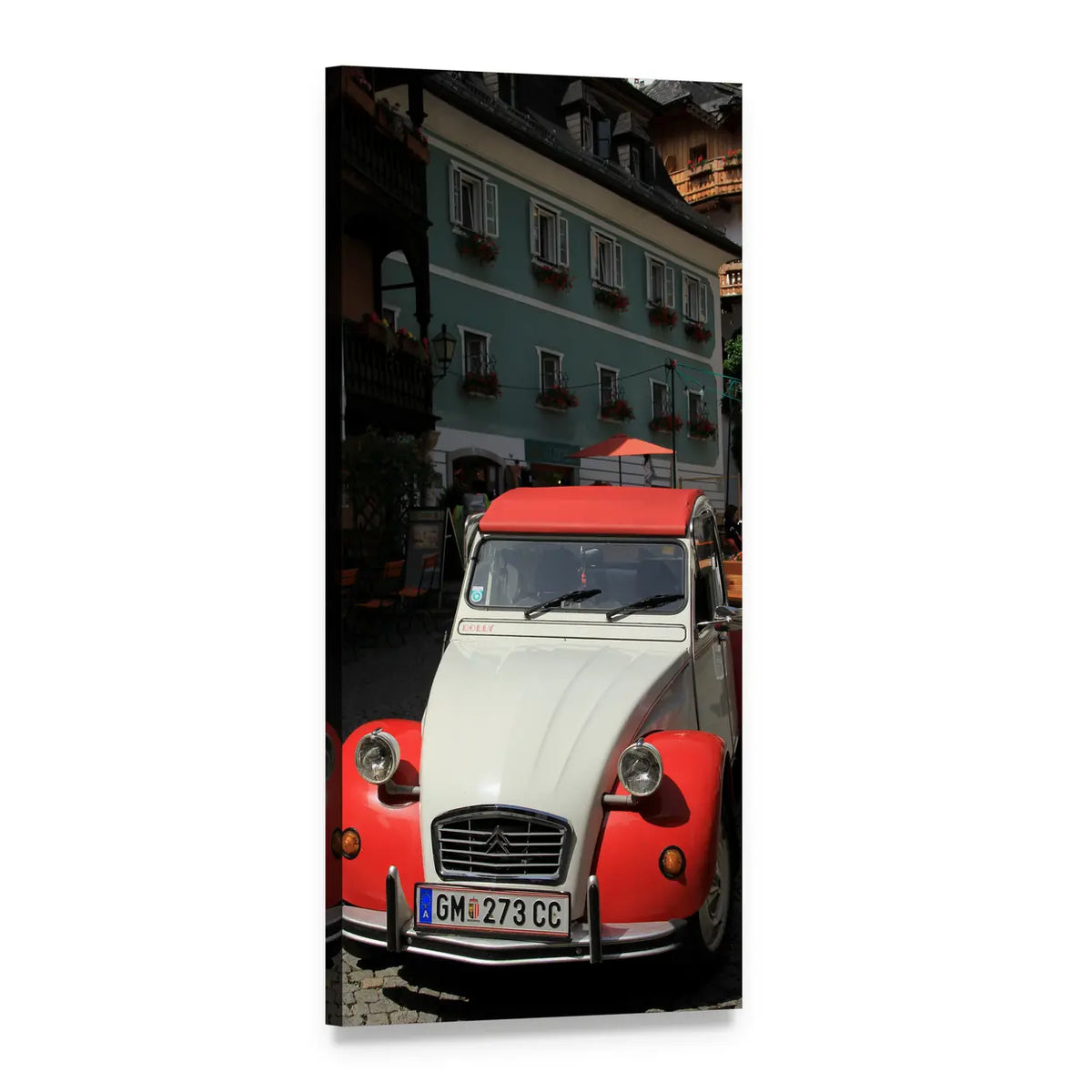 Citroen Vintage Car with Gm-273 Cc License Plate Vertical Canvas Wall Art, 1 panel 1 Vertical layout gallery wrapped canvas set, angled product view