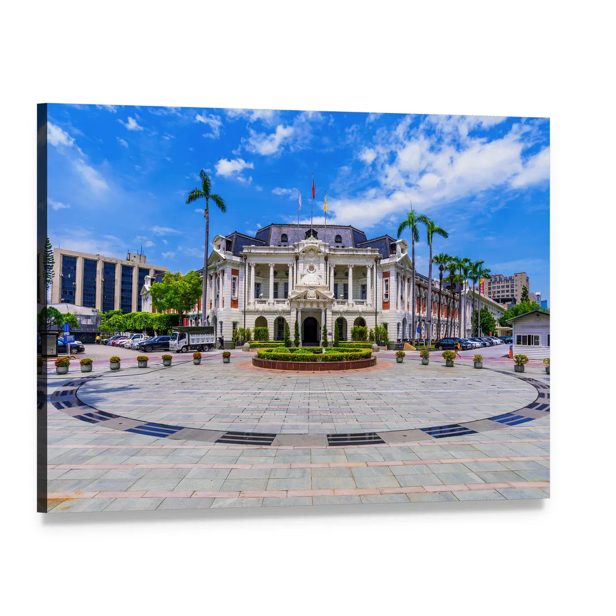 Old City Hall Taiwan Canvas Wall Art, single panel gallery wrapped canvas, angled product view