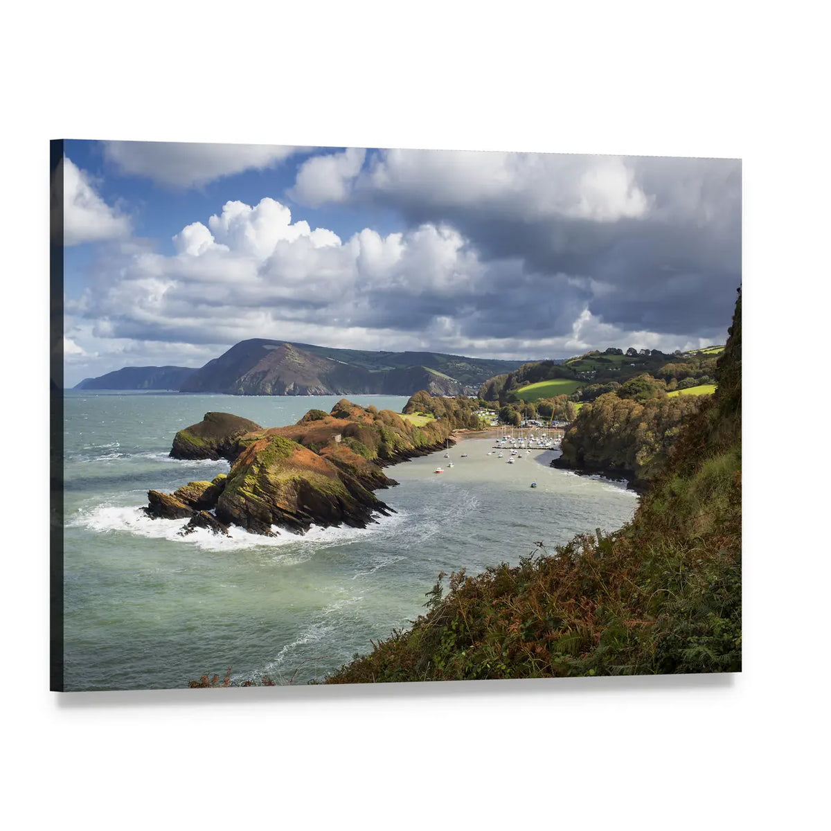 Water Mouth Bay Canvas Wall Art, single panel gallery wrapped canvas, angled product view
