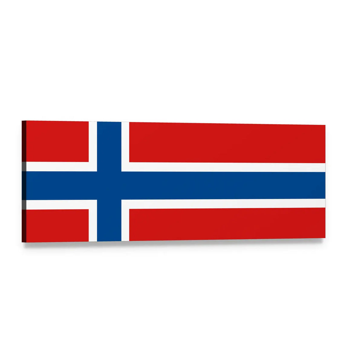 Norway Flag Nordic Cross Panoramic Canvas Wall Art, single panel gallery wrapped canvas, angled product view