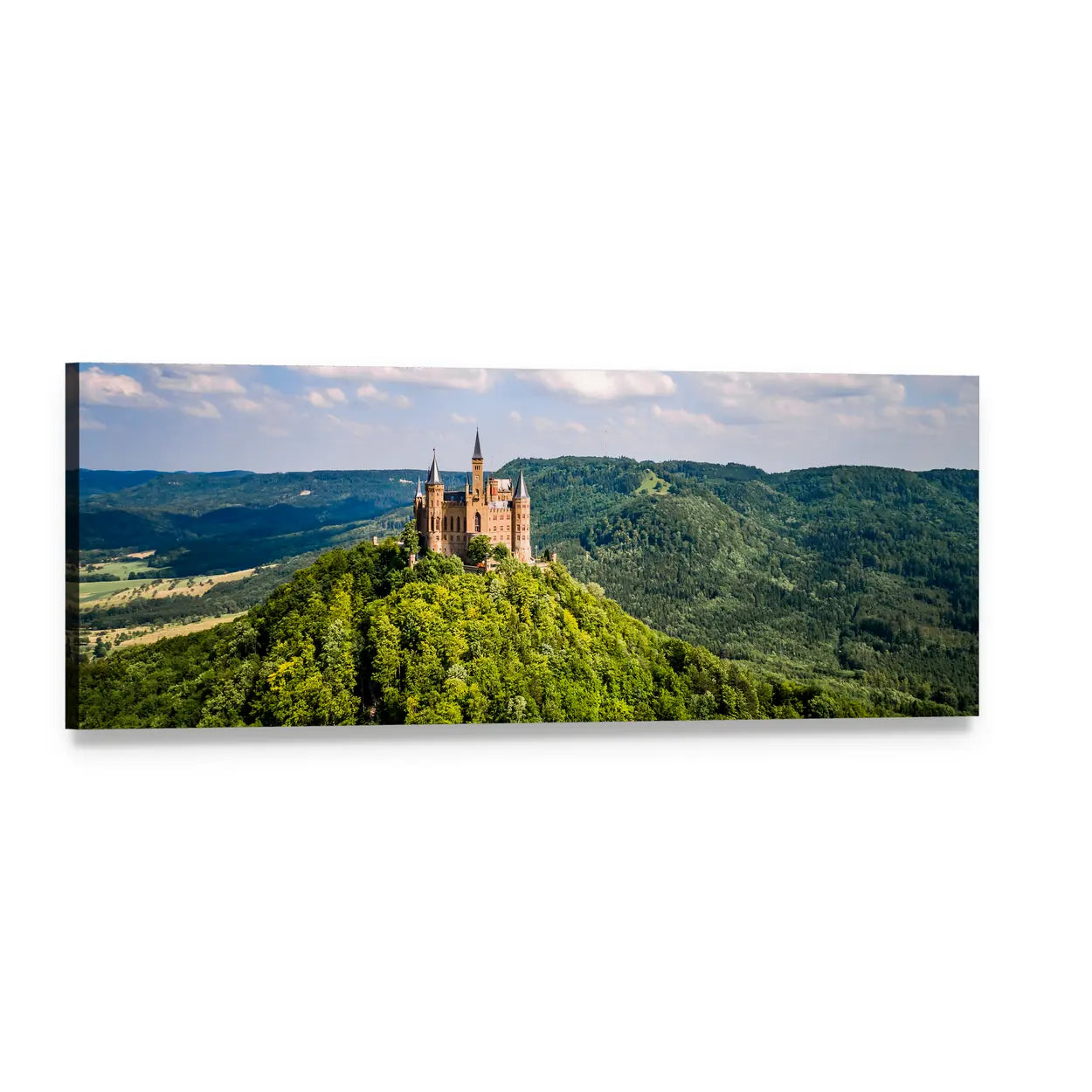 Hohenzollern Castle Germany Panoramic Canvas Wall Art, single panel gallery wrapped canvas, angled product view