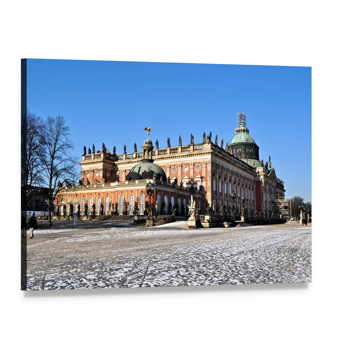 Neues Palais Winter Facade Canvas Wall Art, single panel gallery wrapped canvas, angled product view