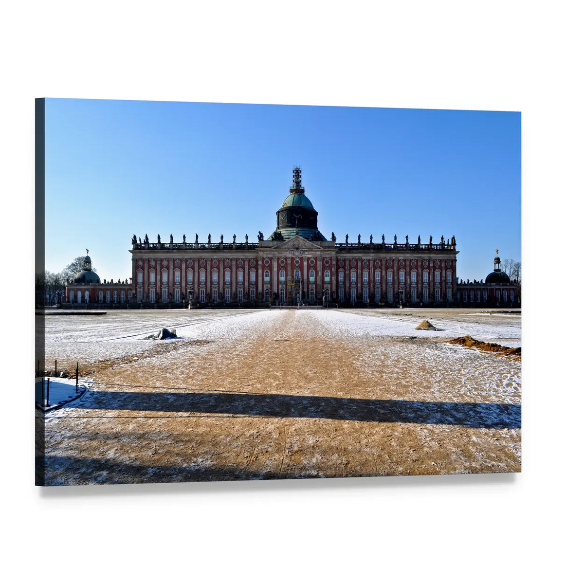 Neues Palais in Snow, Germany Canvas Wall Art, single panel gallery wrapped canvas, angled product view