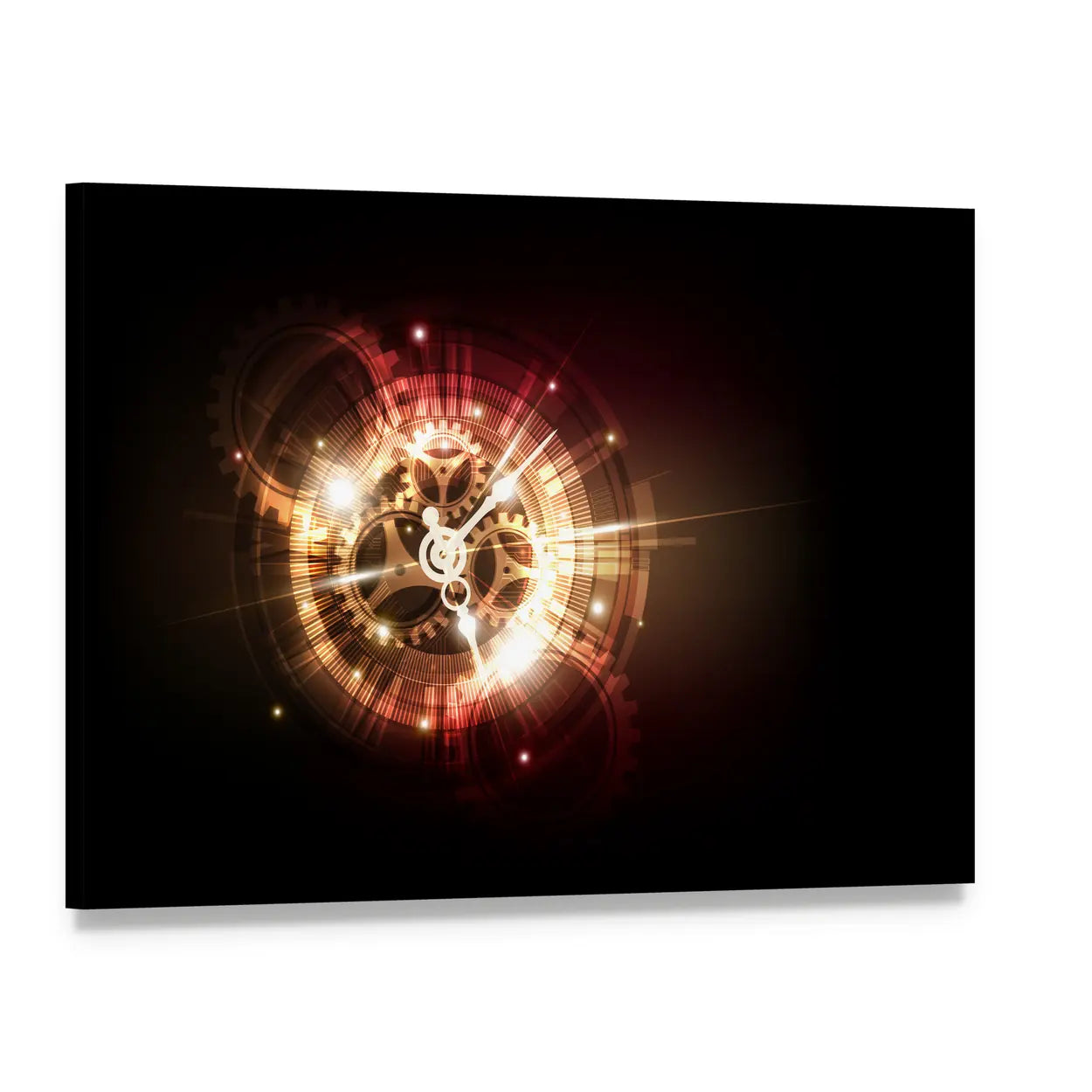 Clockwork Time Machine Concept Canvas Wall Art, single panel gallery wrapped canvas, angled product view