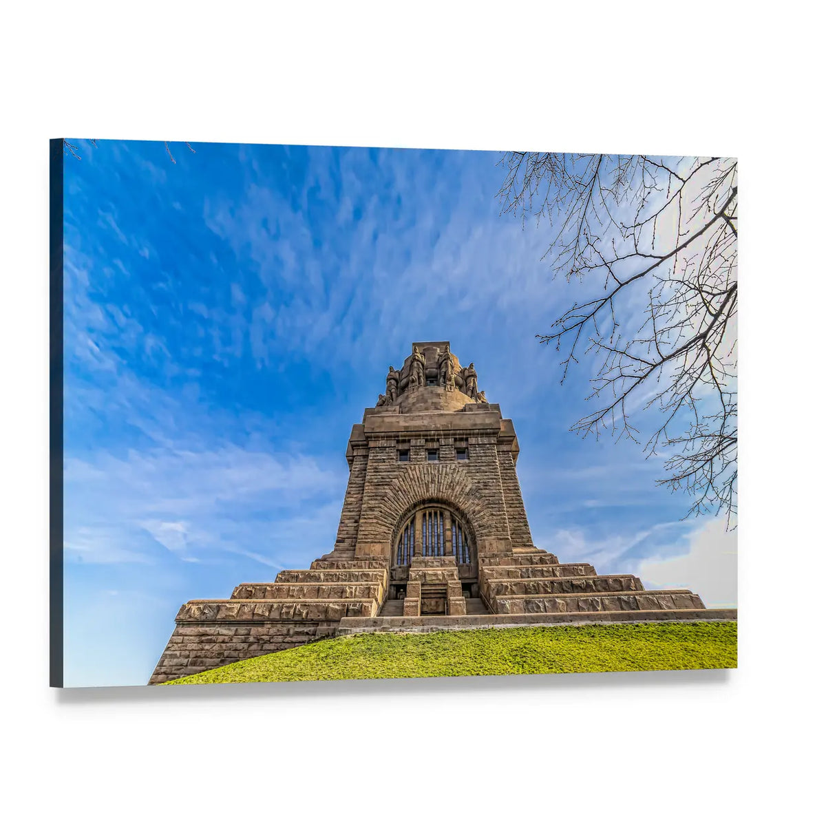 Monument to the Battle of Nations Canvas Wall Art, single panel gallery wrapped canvas, angled product view