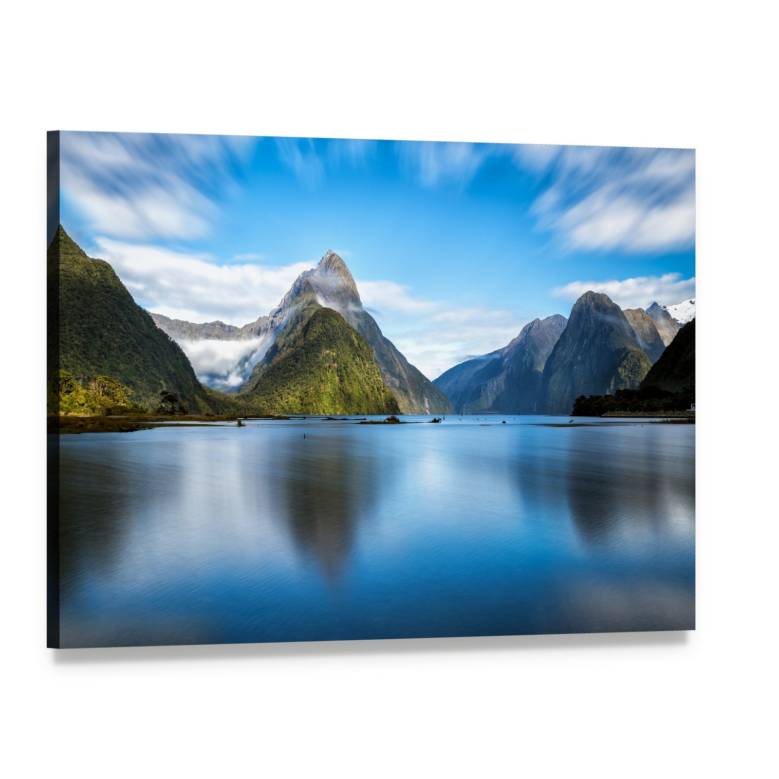 Mitre Peak, New Zealand Canvas Wall Art, single panel gallery wrapped canvas, angled product view