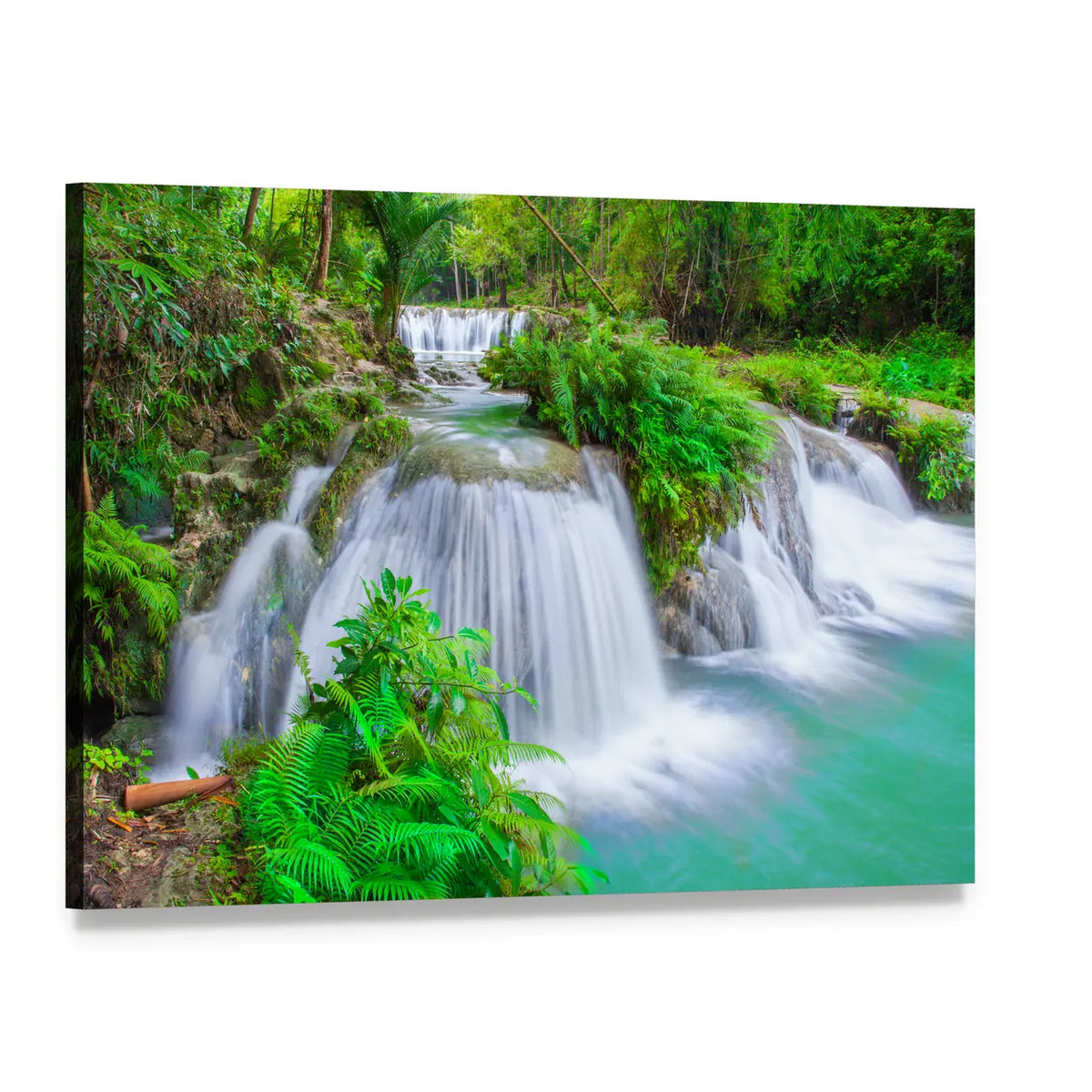Siquijor Island Waterfall Canvas Wall Art, single panel gallery wrapped canvas, angled product view