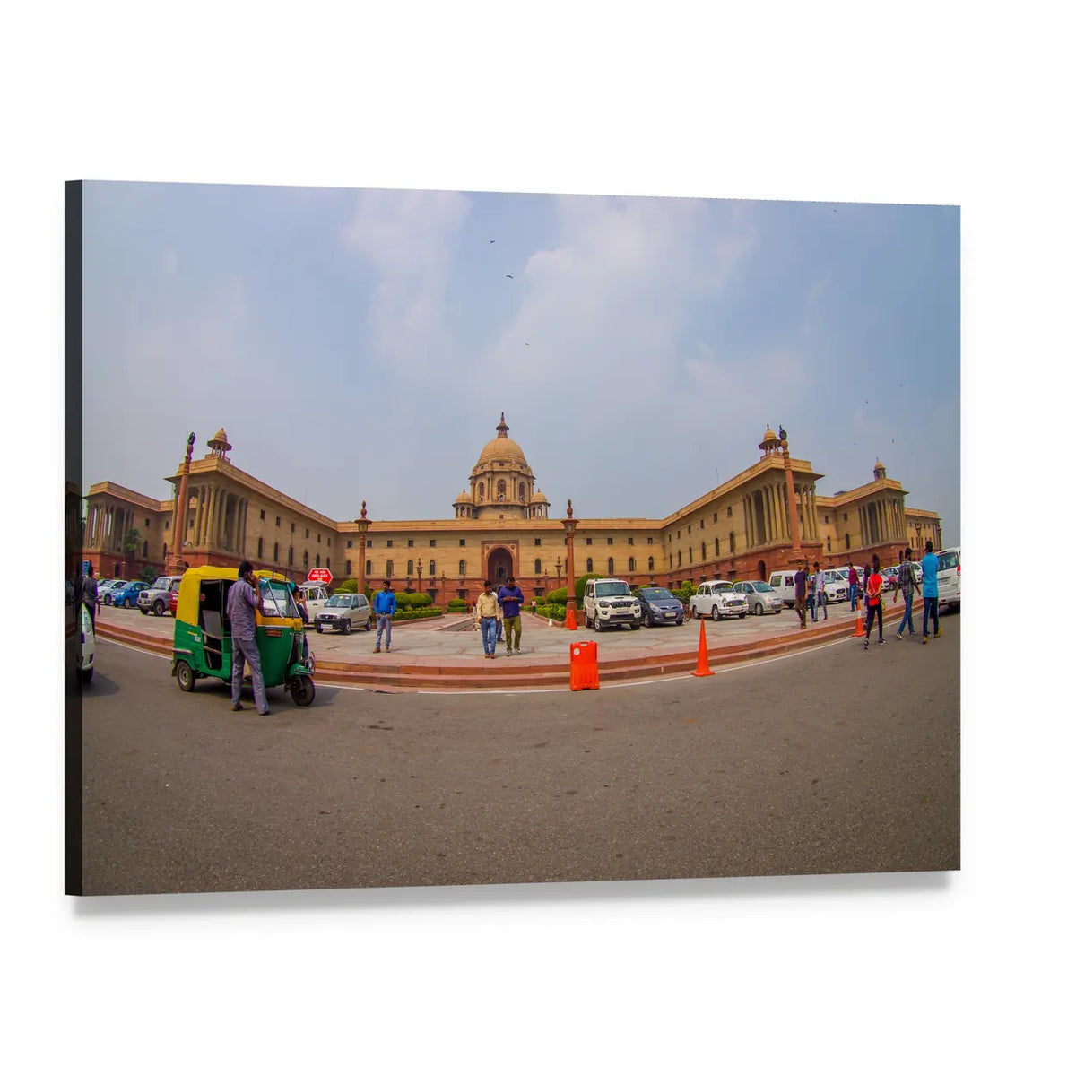 Rashtrapati Bhavan Daytime Photograph Canvas Wall Art, single panel gallery wrapped canvas, angled product view
