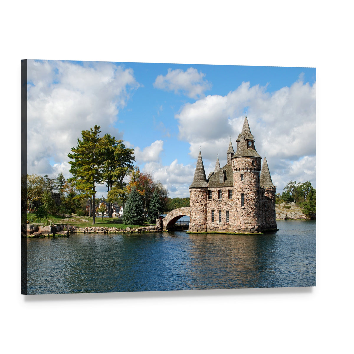 Castle on Heart Island Canvas Wall Art, single panel gallery wrapped canvas, angled product view