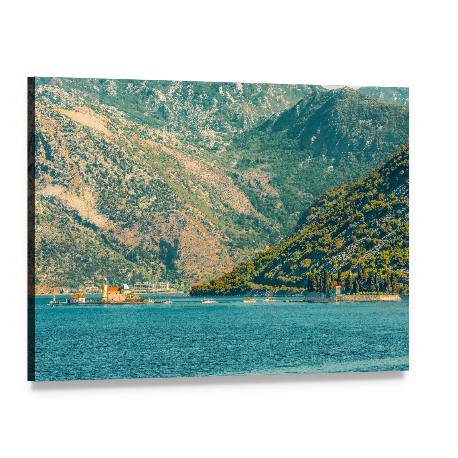 Gospa Island and Tranquil Bay Canvas Wall Art, single panel gallery wrapped canvas, angled product view