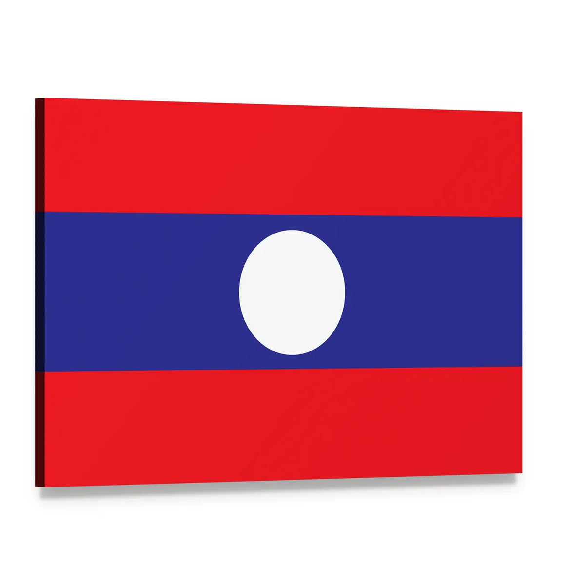 Flag of Laos Canvas Wall Art, single panel gallery wrapped canvas, angled product view