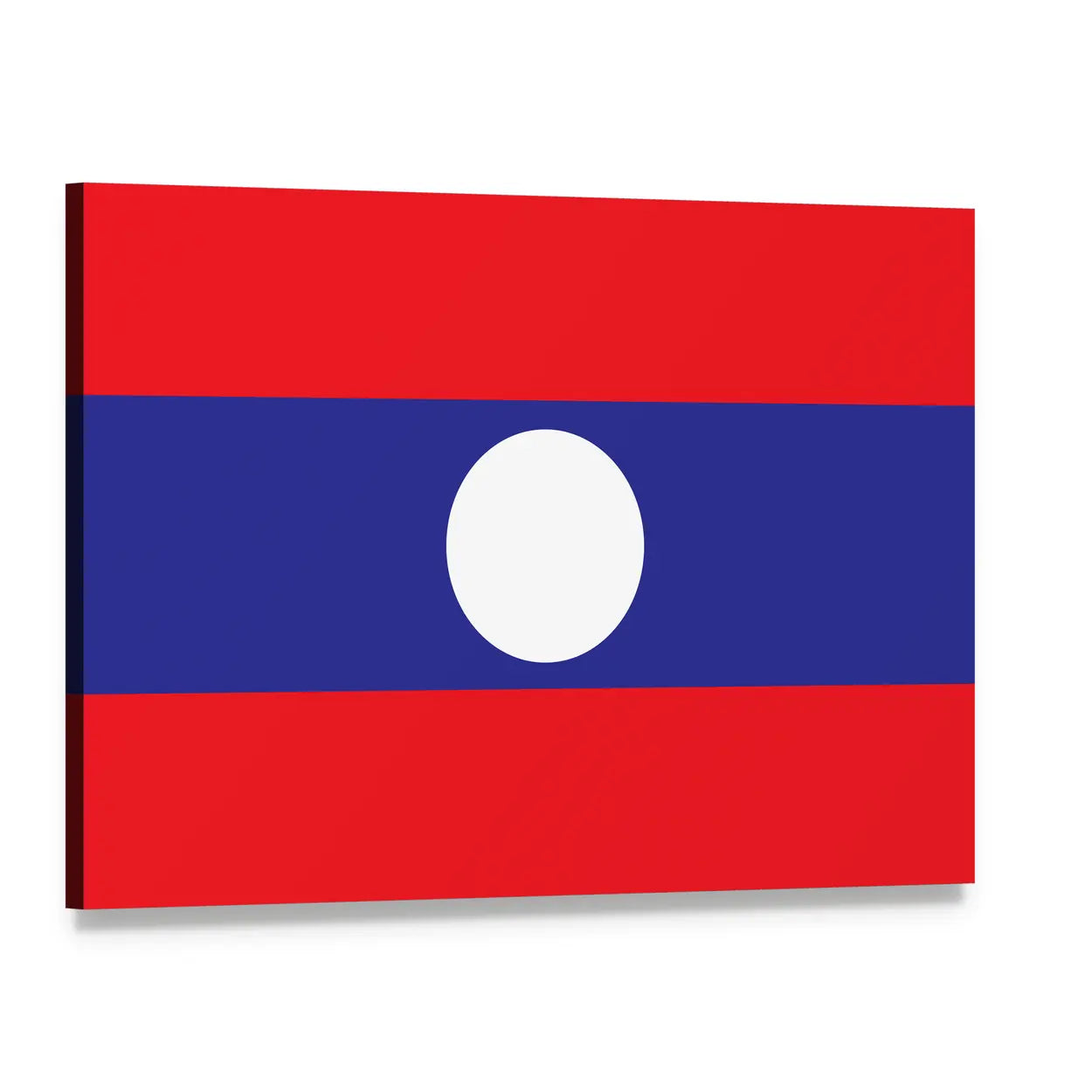 Flag of Laos Canvas Wall Art, single panel gallery wrapped canvas, angled product view