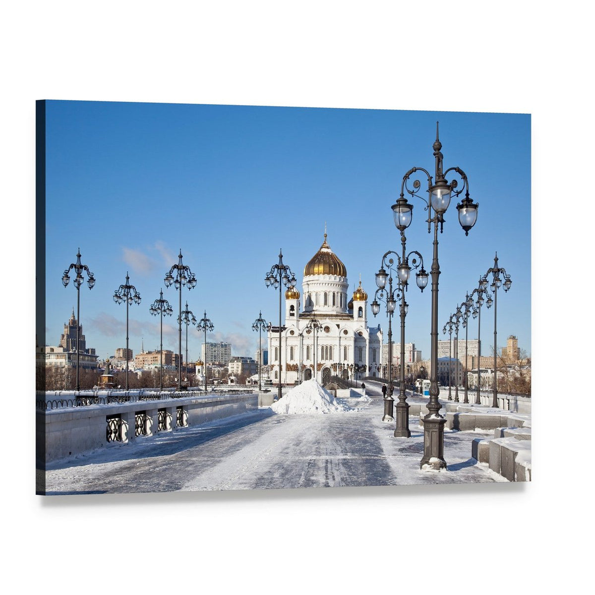 Patriarch Bridge in Winter Canvas Wall Art, single panel gallery wrapped canvas, angled product view