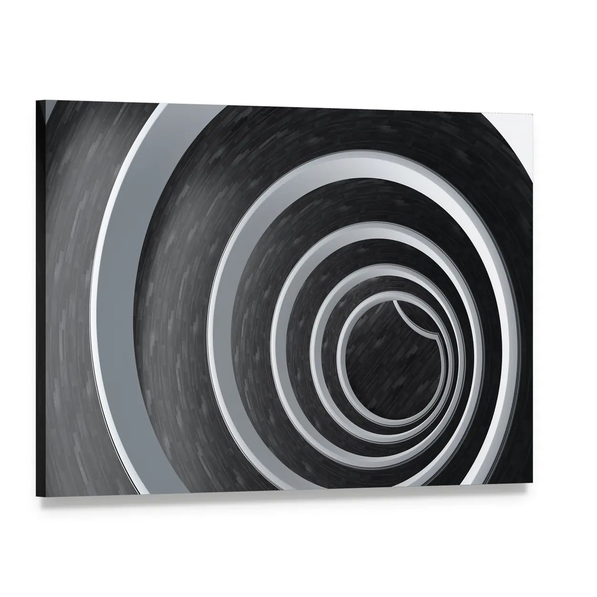 Infinite Spiral Tunnel Canvas Wall Art, single panel gallery wrapped canvas, angled product view