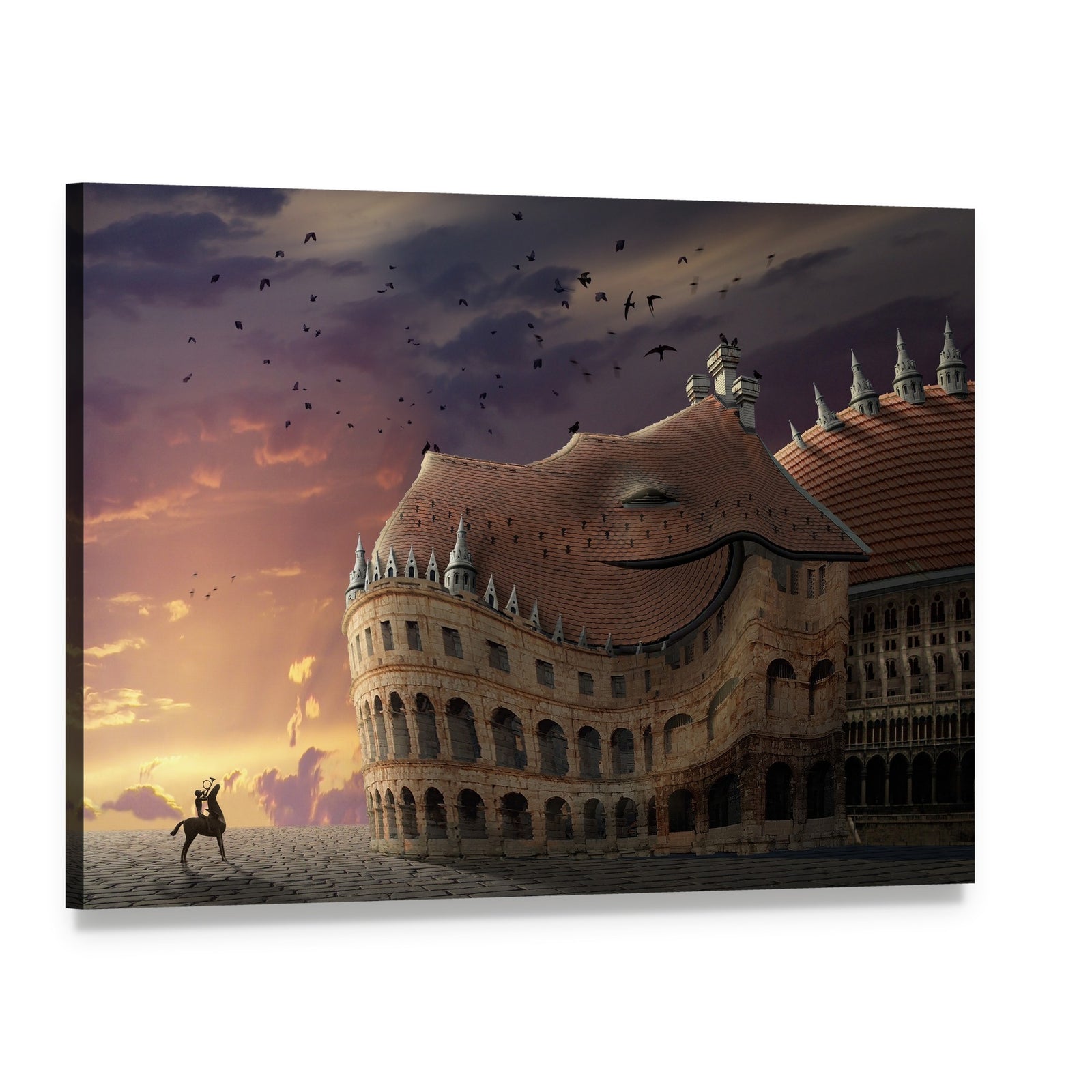 To Wake Up a Dragon Canvas Wall Art, single panel gallery wrapped canvas, angled product view