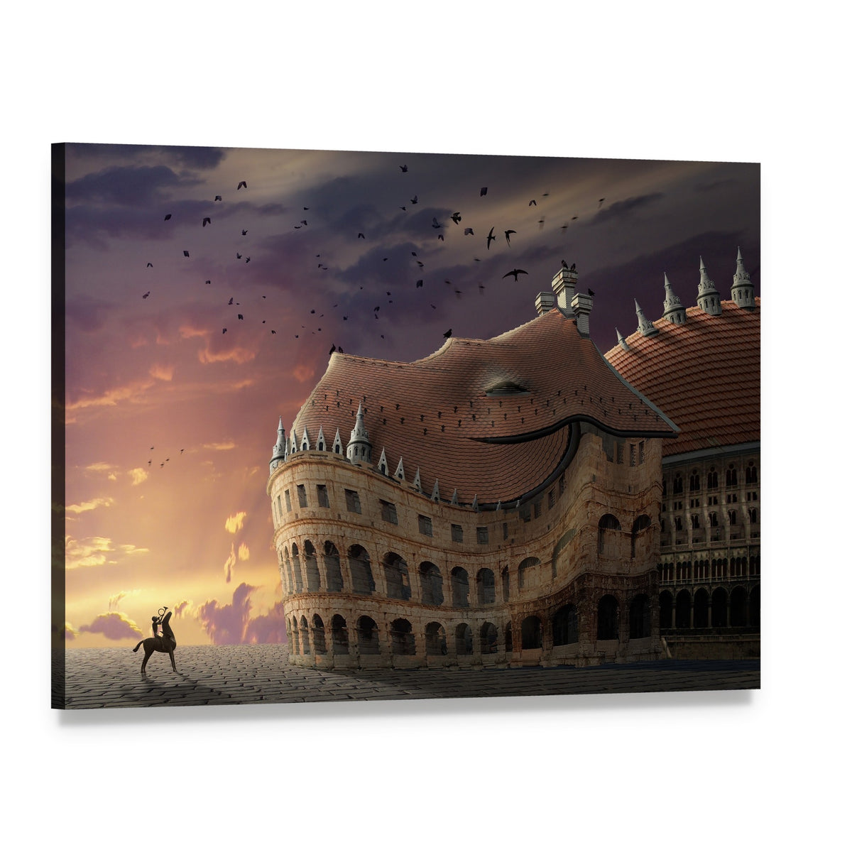 To Wake Up a Dragon Canvas Wall Art, single panel gallery wrapped canvas, angled product view