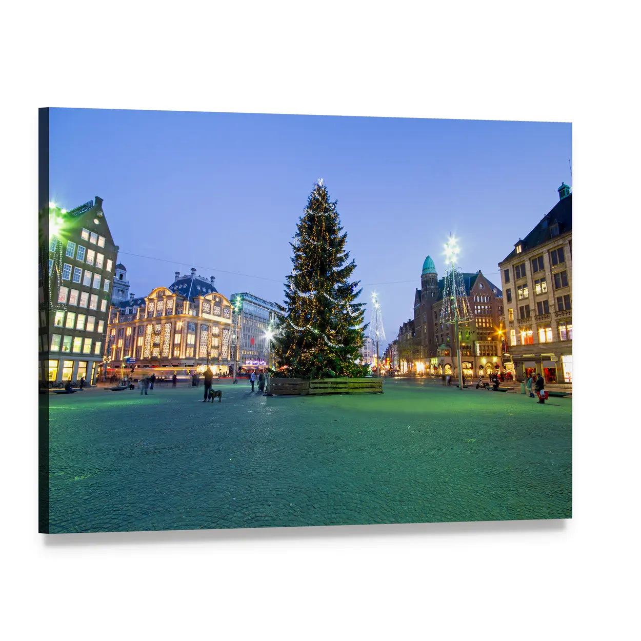 Christmas in Amsterdam Canvas Wall Art, single panel gallery wrapped canvas, angled product view