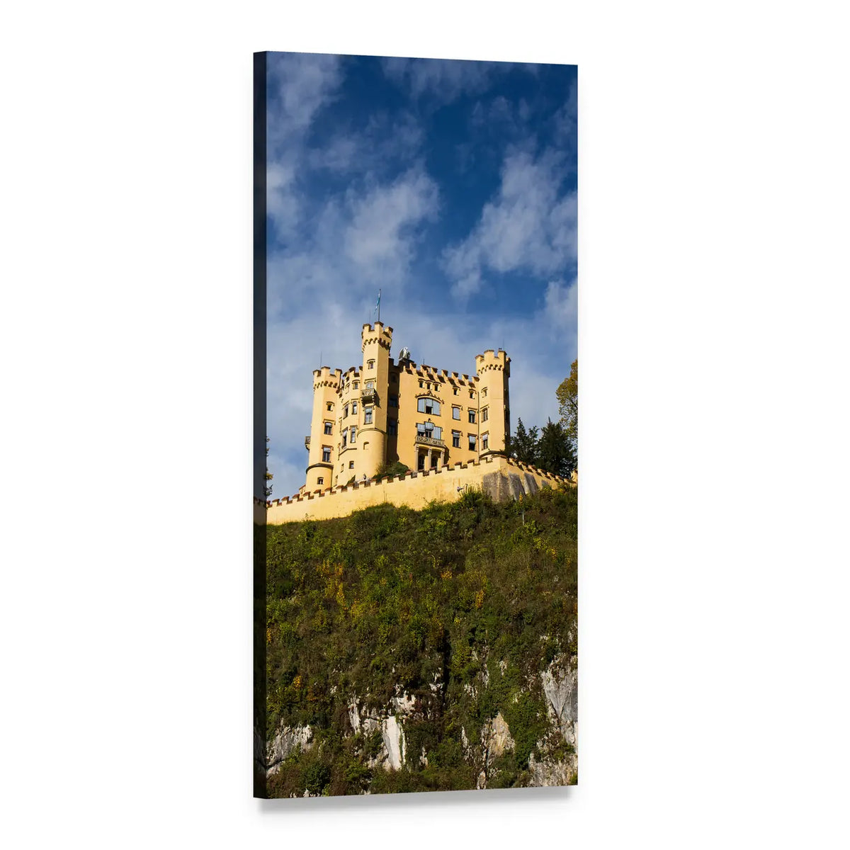 Hohenschwangau Castle Vertical Canvas Wall Art, 1 panel 1 Vertical layout gallery wrapped canvas set, angled product view