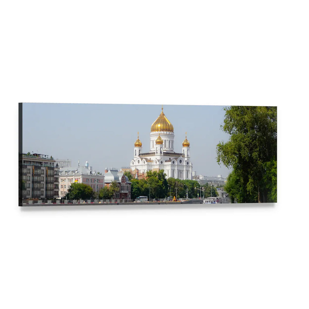 Cathedral of Christ the Saviour Panoramic Canvas Wall Art, single panel gallery wrapped canvas, angled product view