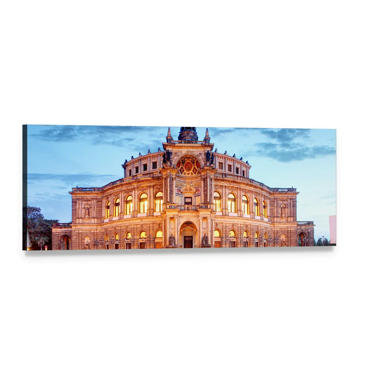 Semperoper Opera House, Dresden Panoramic Canvas Wall Art, single panel gallery wrapped canvas, angled product view