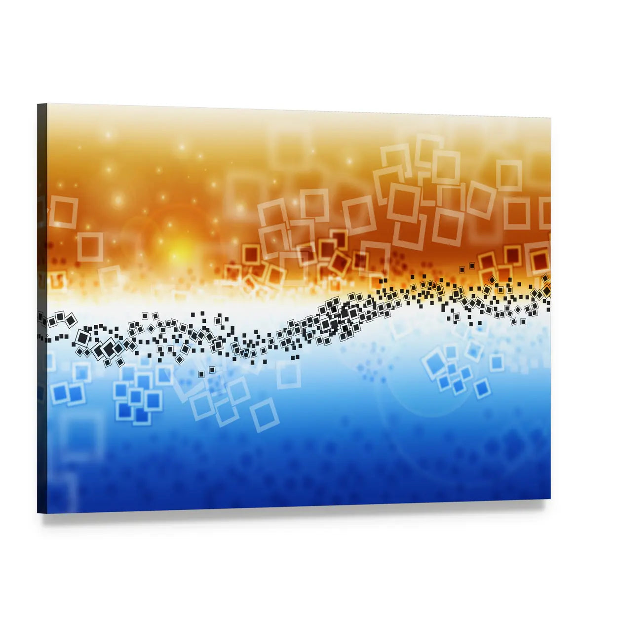 Data Transfer Abstract Landscape Canvas Wall Art, single panel gallery wrapped canvas, angled product view