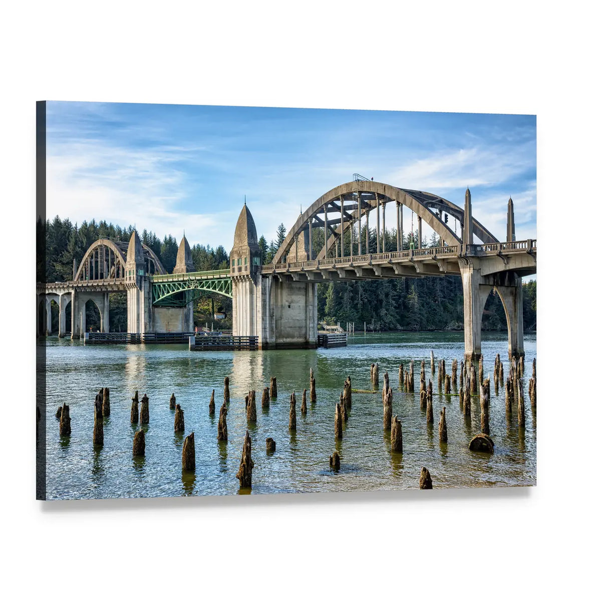 Siuslaw River Bridge in Florence Canvas Wall Art, single panel gallery wrapped canvas, angled product view