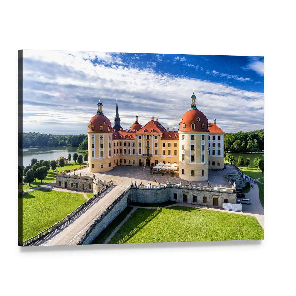 Moritzburg Castle in Saxony Canvas Wall Art, single panel gallery wrapped canvas, angled product view