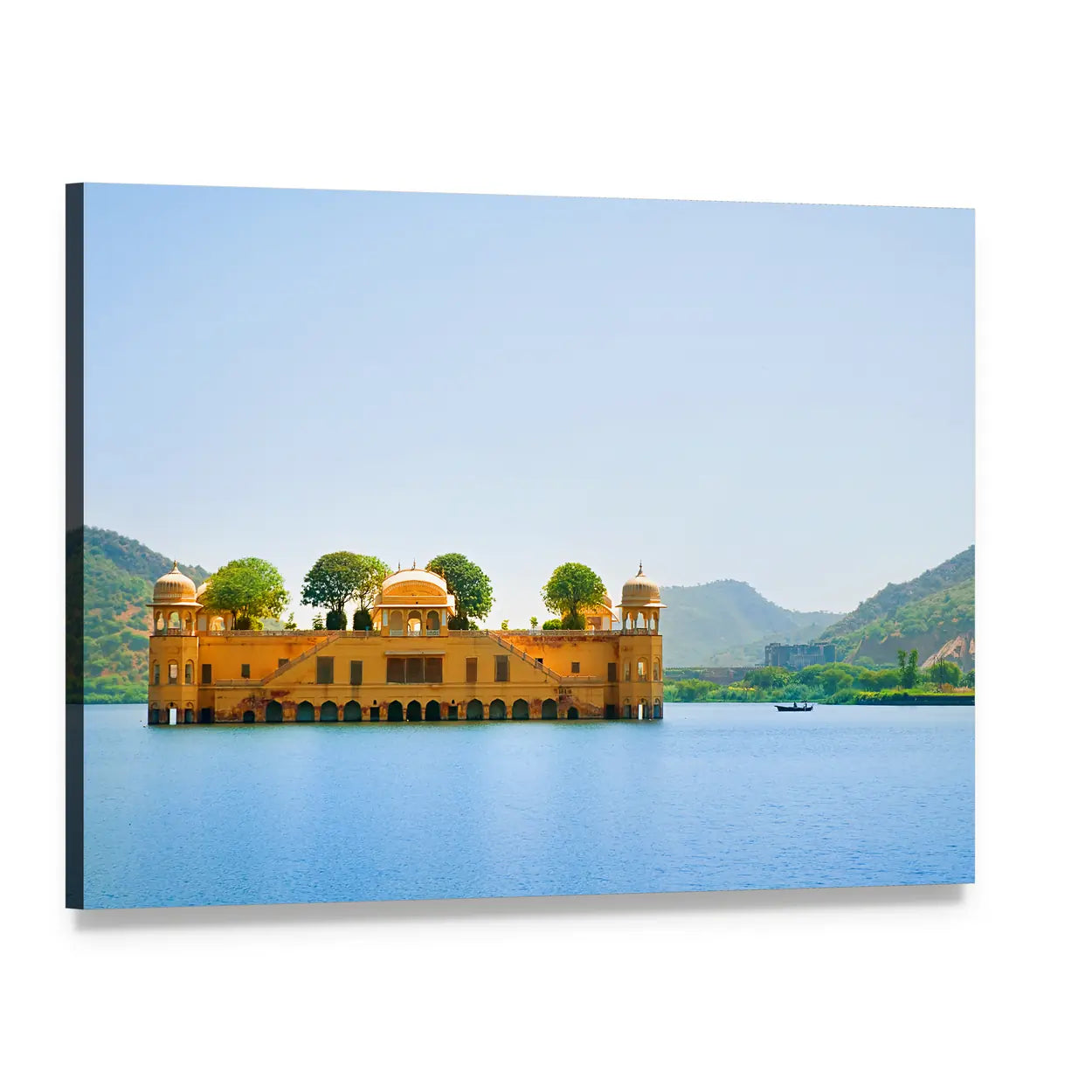 Jal Mahal Palace on Man Sagar Lake Canvas Wall Art, single panel gallery wrapped canvas, angled product view