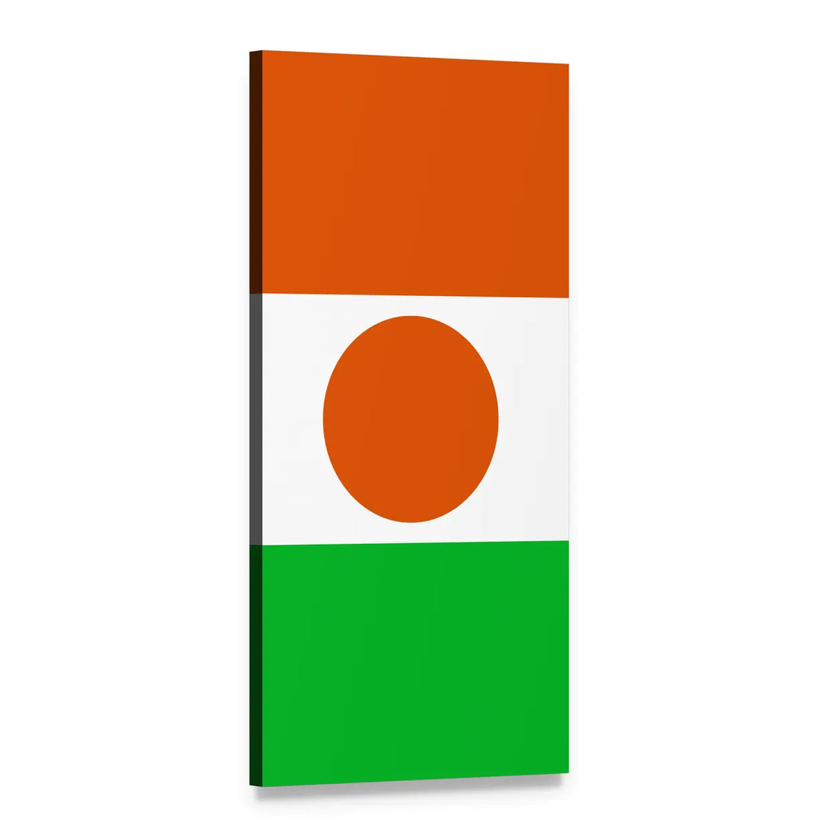 Flag of Niger Vertical Canvas Wall Art, 1 panel 1 Vertical layout gallery wrapped canvas set, angled product view