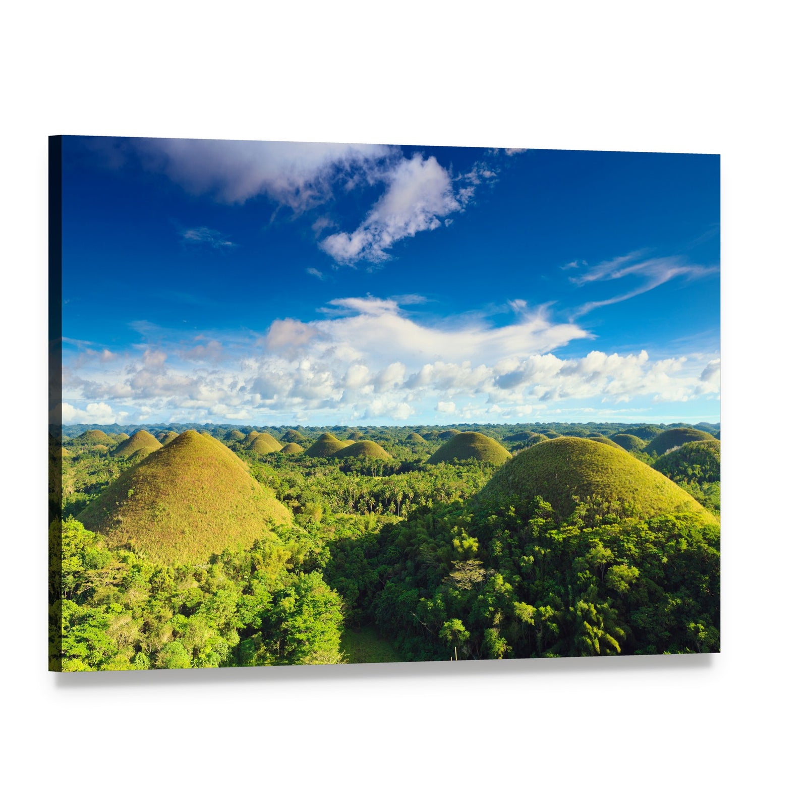 View of Chocolate Hills Bohol Canvas Wall Art, single panel gallery wrapped canvas, angled product view