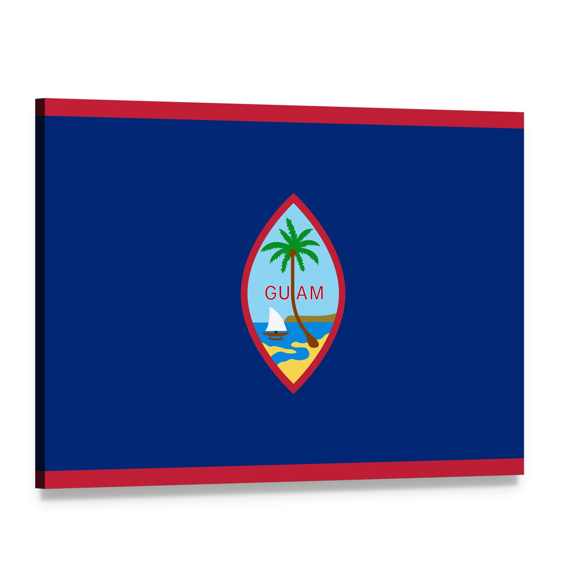 Flag of Guam Canvas Wall Art, single panel gallery wrapped canvas, angled product view