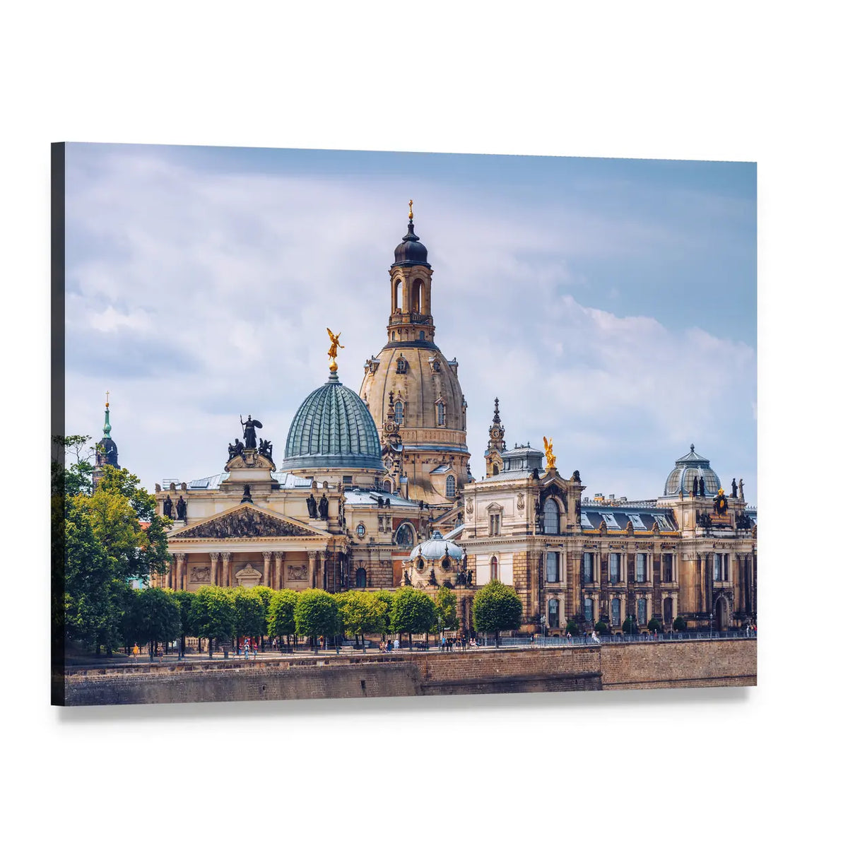 Historic Church with Prominent Dome Canvas Wall Art, single panel gallery wrapped canvas, angled product view