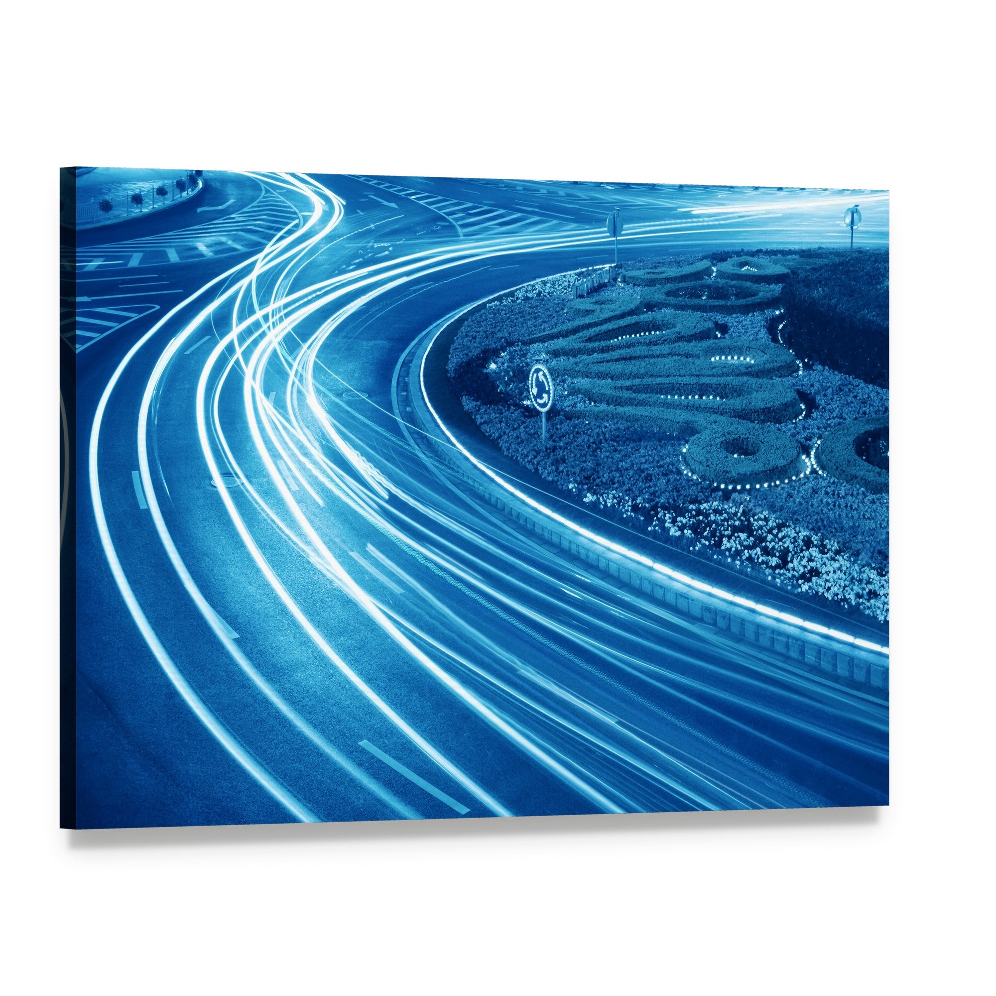 Light Trails in Shanghai Canvas Wall Art, single panel gallery wrapped canvas, angled product view