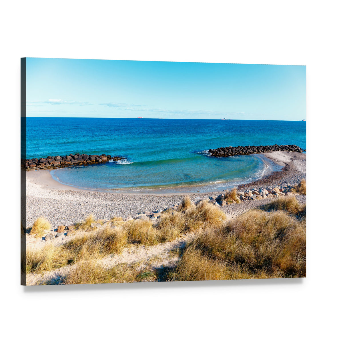 Beach at Skagen Canvas Wall Art, single panel gallery wrapped canvas, angled product view
