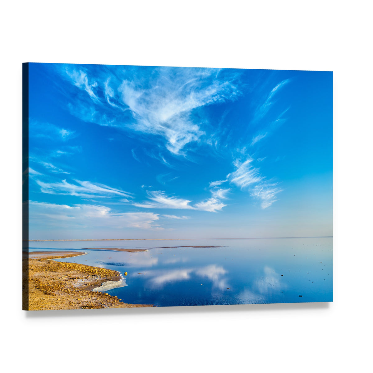 Salt Lake in Tunisia Canvas Wall Art, single panel gallery wrapped canvas, angled product view