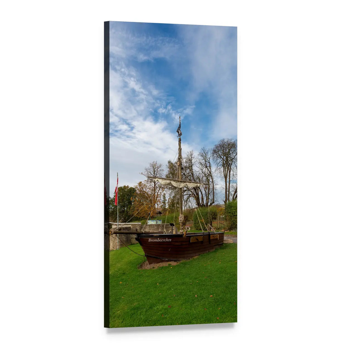 Wanfried Flagship in Germany Vertical Canvas Wall Art, 1 panel 1 Vertical layout gallery wrapped canvas set, angled product view