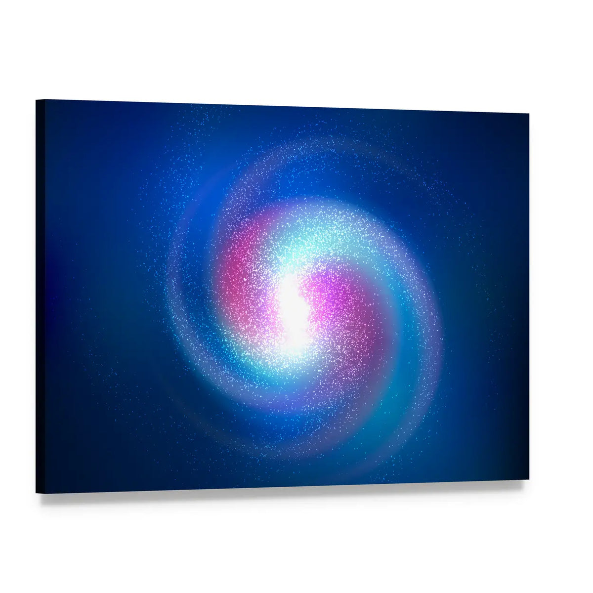 Spiral Nebula with Glowing Core Canvas Wall Art, single panel gallery wrapped canvas, angled product view