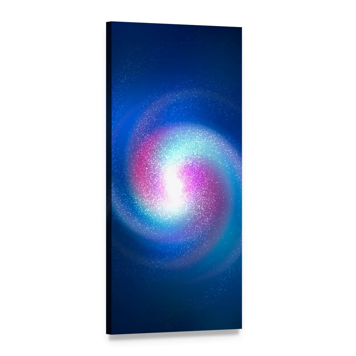 Luminous Spiral Nebula Vertical Canvas Wall Art, 1 panel 1 Vertical layout gallery wrapped canvas set, angled product view